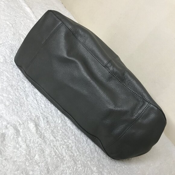 NEW! Cuore & Pelle Designer Pebbled Leather Sage Green Satchel Shoulder Bag - Picture 3 of 16